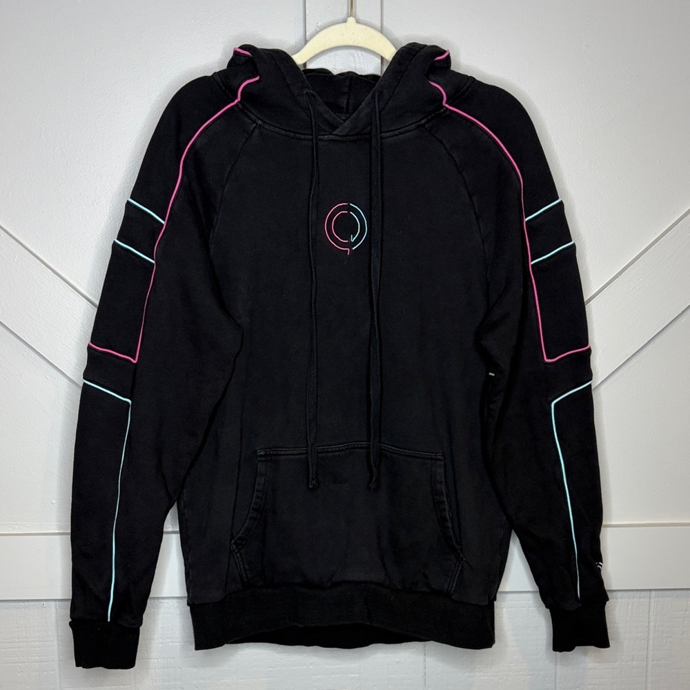 Quarter Jade Graphic Origin Collection Light Wave Black Hoodie Pink Blue Accents